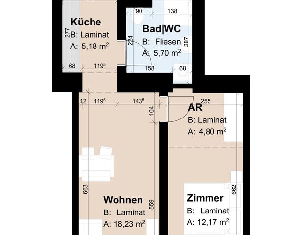 Geförderte Altbauwohnung mit 2 Zimmern im 2. Stock - Foto 1