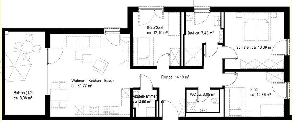 94447 Plattling - Moderne 4-Zimmer-Neubau-Wohnung in zentraler Lage - Foto 1