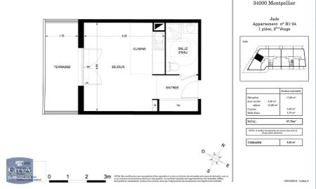 Appartement à louer 1 pièce 27.7m² - Photo 2