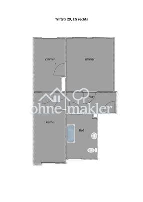 Gut geschnittene 2-Zimmer-Wohnung mit großer Küche - Photo 1