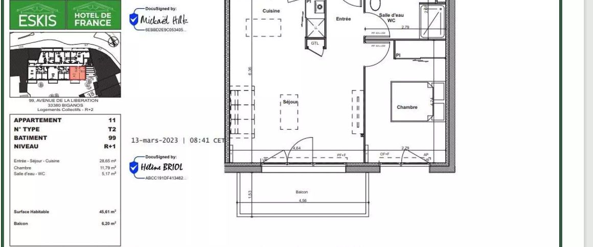 location Appartement T2 DE 45.61m² À BIGANOS - Photo 1