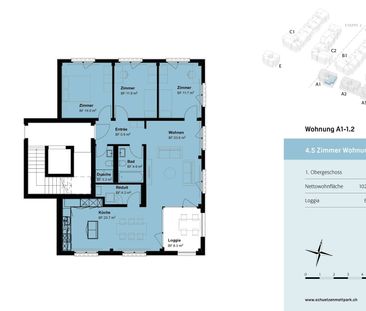 4.5 Zimmer, 103 m², 1. Stock - Foto 6