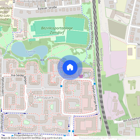 Von-der-Vring-Straße, 81929 München Bogenhausen ca. 5, 1 km east of Munich-center