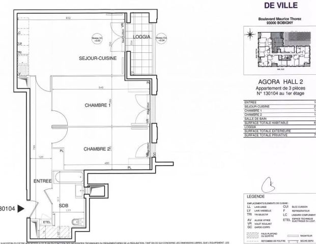 location Appartement T3 DE 66m² À BOBIGNY - Photo 1