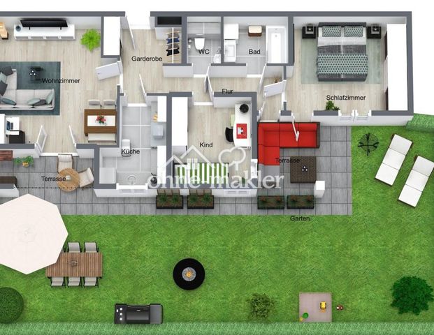 Erstbezug nach Sanierung – charmante 3-R-Gartenwohnung mit Terrasse und TG-Stellplatz - Foto 1