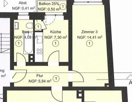 3 Zimmer Wohnung mit Küche/Bad/Balkon zum 01.11.25 zu vermieten - Photo 1