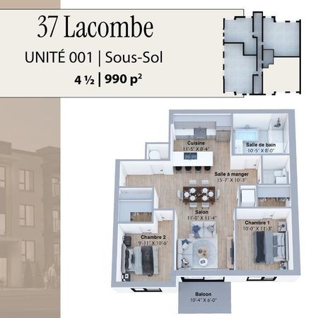 Nouveau projet ! 37-39 boul Lacombe, Repentigny - 4 ½ – 945 pi2 à 1072 pi2 À partir de 1825$/mois=1670$ (option avec coin bureau et/ou salle d’eau) - Photo 4
