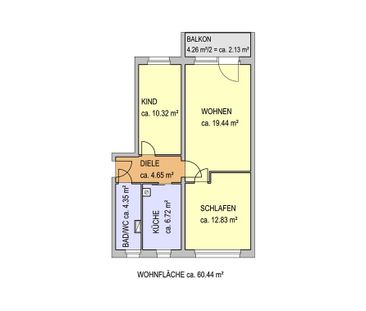 Schöne 3-Raumwohnung mit Balkon - Photo 2