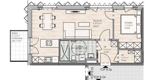 Erstbezug: 2-Zimmer Wohnung im 1. OG mit Balkon / Top B06 - Photo 3