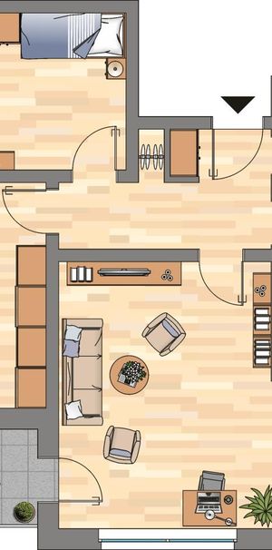 Modernisierte 3-ZKB-Balkonwohnung in der 8. Etage eines Hochhauses im Europaviertel zu vermieten! - Photo 2