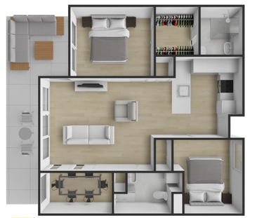 UNFURNISED Spacious two bed plus study - Photo 5