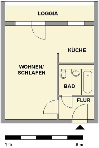 1-Raum-Wohnung mit Balkon - Foto 5