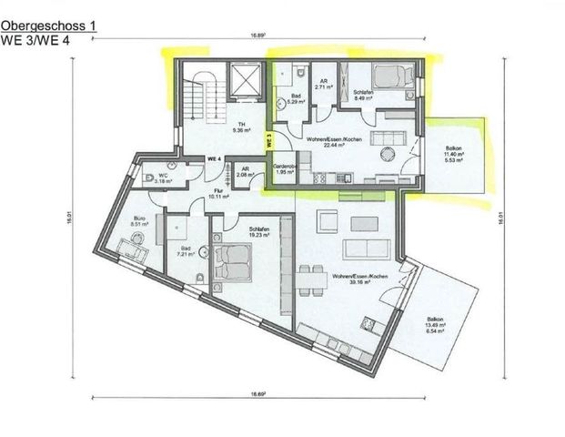 Moderne Single-Wohnung mit großem Balkon - Foto 1