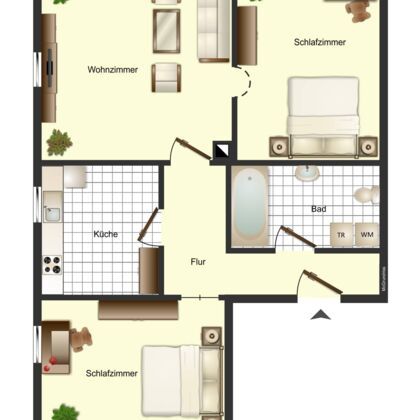 Dachgeschosswohnung in Fraureuth mit Einbauküche - Foto 4