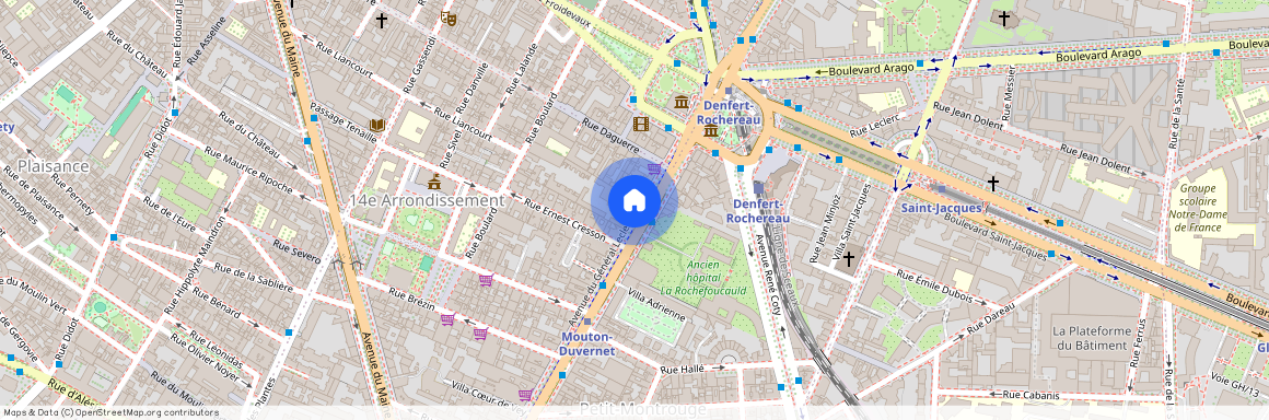 Rue Mouton Duvernet, entre Av du General Leclerc et Rue Boulard 75014 Paris (14e arrondissement)