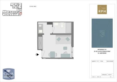 Appartement à louer 1 pièce 18.2m² - Photo 5