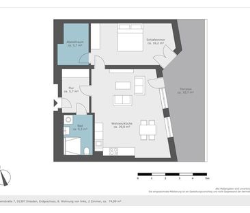 2-Zimmer-Wohnung mit Terrasse - Foto 1