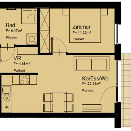 Moderne 2 Zi Wohnung mit Balkon - nahe U1 Kagraner Platz (provisionsfrei!) - Foto 1