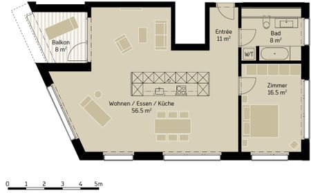 2.5 Zimmer, 95 m², 4. Stock - Foto 3