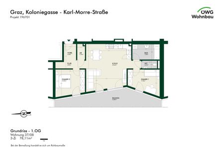 Neubau‑3-Zimmer-Wohntraum mit großem Balkon - Photo 5