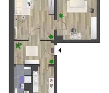 2-Raum-Wohnung in begrünter Wohnlage - Photo 1