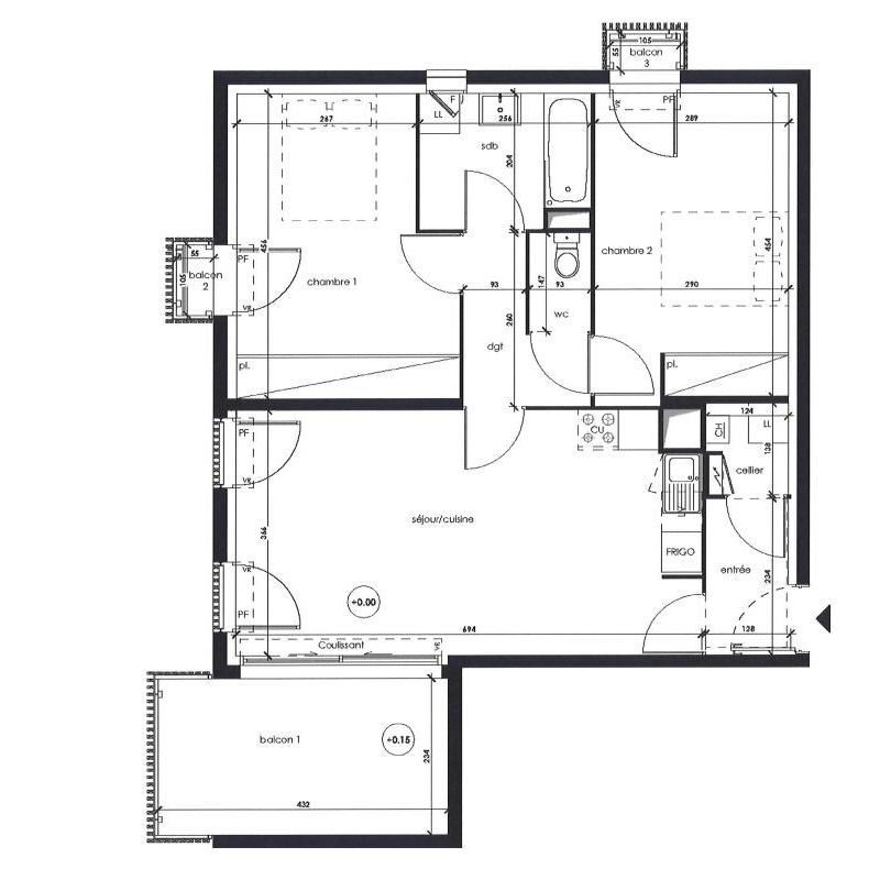 Location Appartement 3 pièces 66m² REZE 44400 - Photo 2