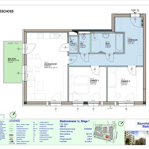 3-Zimmer-Wohnung mit Balkon, Top 12 - Foto 2