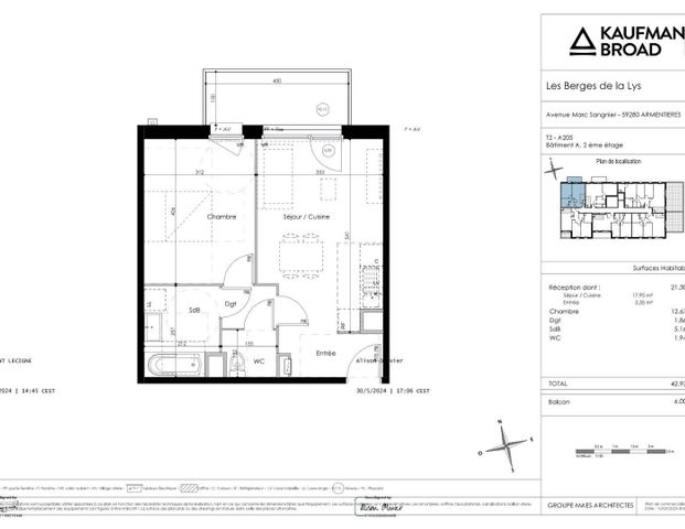 location Appartement T2 DE 42.93m² À ARMENTIERES - Photo 1