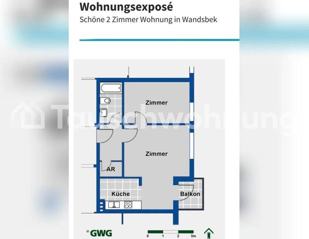 TAUSCHWOHNUNG Helle 2 Zimmer Saga, ruhiger Balkon - Photo 1