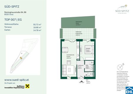 Moderne 2-Zimmer-Wohnung mit Eigengarten und Terrasse! - Foto 3
