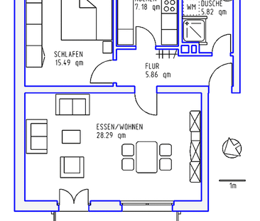 2 Zimmer, Küche, Dusche, Balkon, 3.OG links - Photo 3