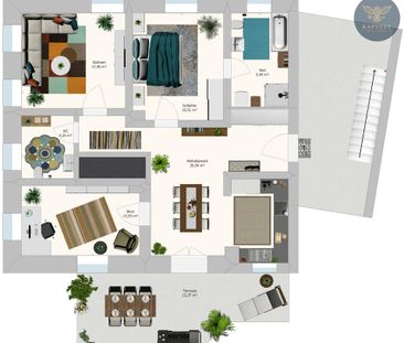 Modern & Hell - 4-Zimmer-Wohnung mit Terrasse - Foto 1