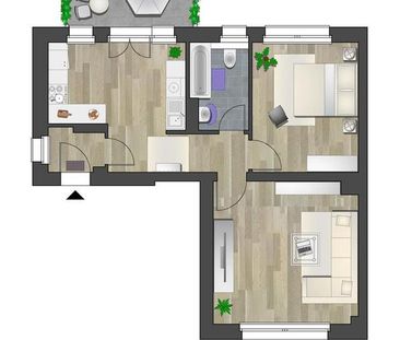 Im Grünen gelegene 2-Raum-Wohnung mit Balkon - Foto 1