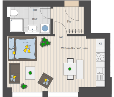 NEU !!! 1 Zimmer Wohnung mit Einbauküche in Chemnitz Sonnenberg - Photo 1