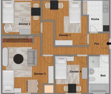 Top möbliertes Zimmer in moderner 4er-WG | WiFi + Jobcenter ✅ - Foto 1