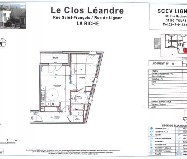 À louer - Appartement T2 - La Riche - 49m² - Photo 2