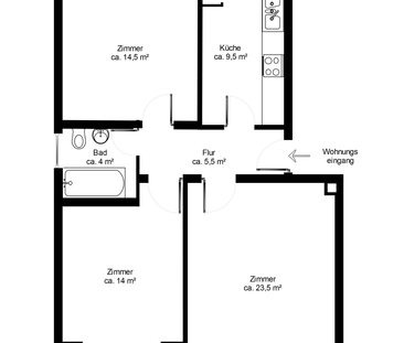3 Zimmer in zentraler Lage mit Balkon - Foto 4
