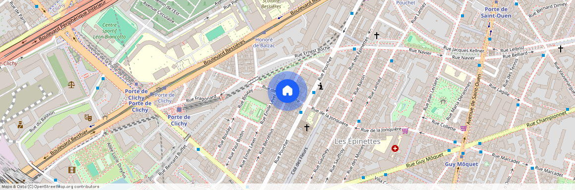 Rue Berzélius entre Avenue de Clichy et rue de la Jonquières 75017 Paris (17e arrondissement)