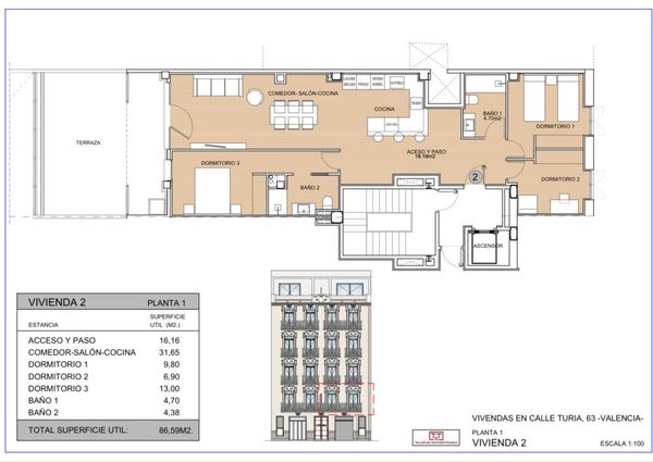 Piso de lujo en Valencia centro con terraza