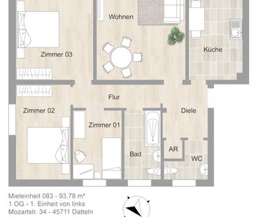 *Hier ist genügend Platz ! 4-Zimmer-Wohnung komplett modernisiert* - Photo 2