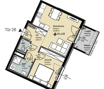 Erstbezug: 2-Zimmer-Wohnung mit Loggia/Balkon - in Grünruhelage in 1210 Wien zu mieten - Photo 5