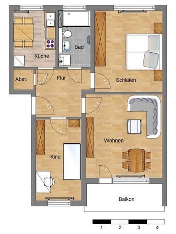 Modernisierte 3-Zimmerwohnung mit Loggia in Seelze - Photo 5