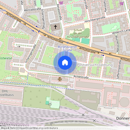 Burghausener Straße, 80634 München Neuhausen ca. 3, 8 km west of Munich-center