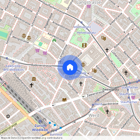 Badenerstrasse 101, 8004 Zürich, Lageplan