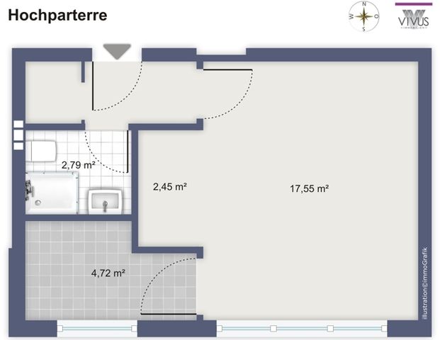 Renovierte 1-Zimmer-Wohnung mit innenliegenden Duschbad in ruhiger Seitenstraße von Ratingen-Mitte - Photo 1