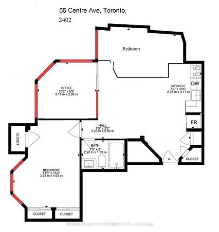 For Lease - 55 Centre Avenue Unit# 2402, Toronto, Ontario - Photo 4