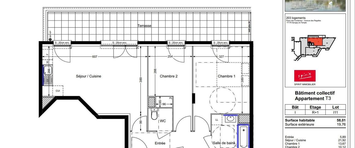 location Appartement T3 DE 58.01m² À SAVIGNY LE TEMPLE - Photo 1