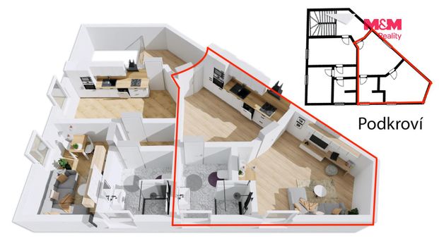 Pronájem bytu 1+1 36 m² - Fotografie 1