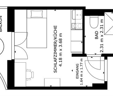 Erstbezug: 1-Zimmer-Apartment im Studentenwohnheim Giesing Nr. 48 - Foto 5