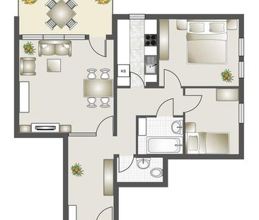 Charmante 3-Zimmer-Wohnung mit schöner Aussicht in S-Heumaden - Foto 1